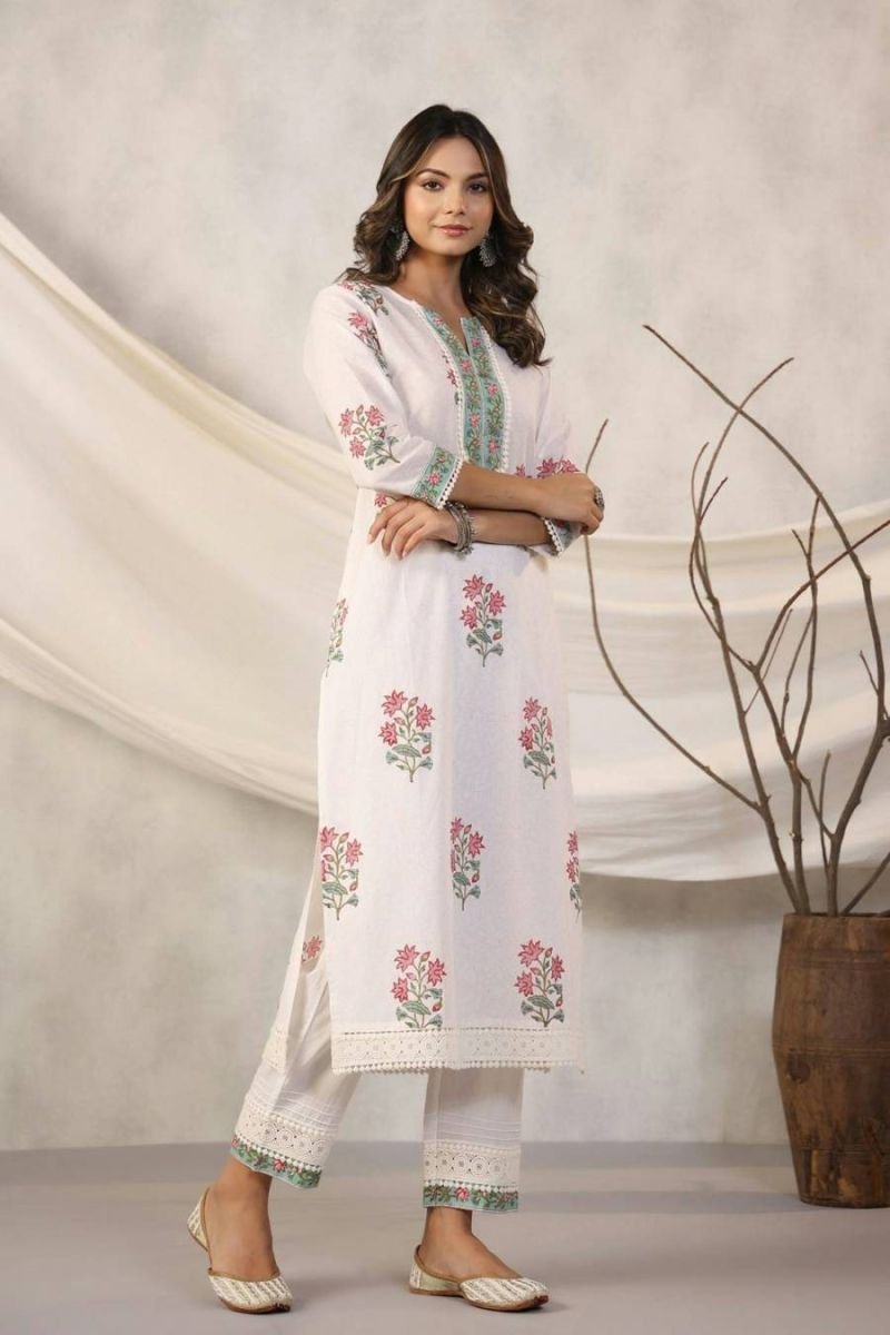 White cotton kurta
