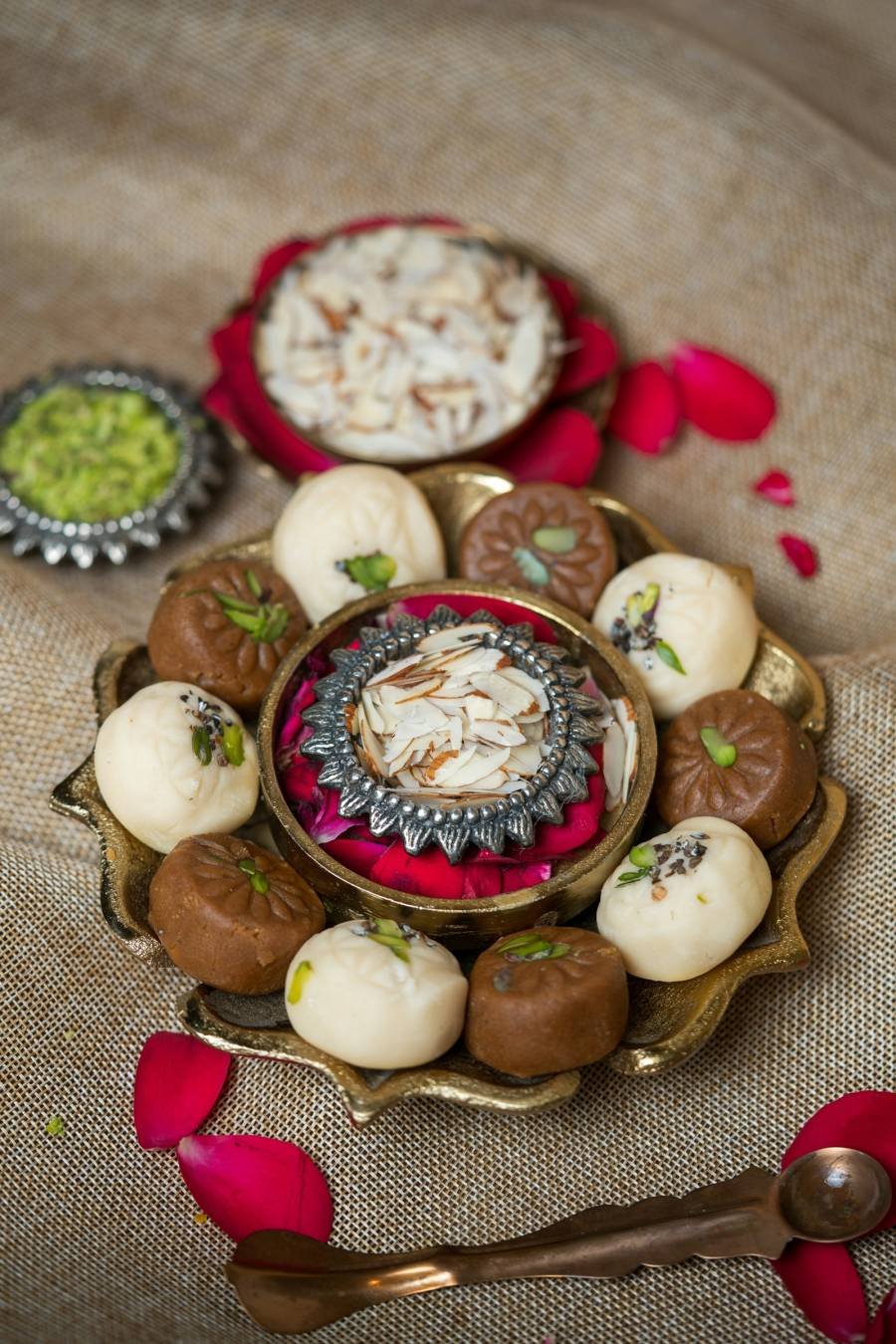 Plate of assorted Indian sweets